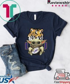 Baby Yoda Hug LSU Tigers shirt