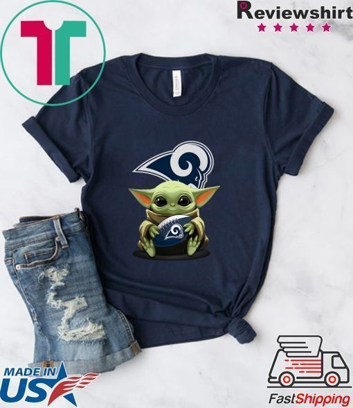 Baby Yoda Hug Los Angeles Rams Tee Shirt