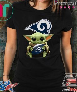 Baby Yoda Hug Los Angeles Rams Tee Shirt