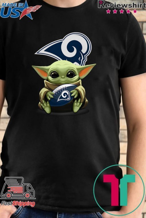 Baby Yoda Hug Los Angeles Rams Tee Shirt