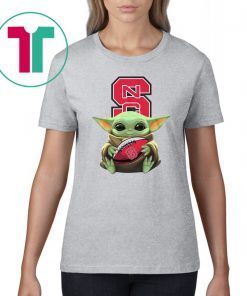 Baby Yoda Hug NC State Wolfpack Ball Logo Shirt