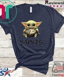 Baby Yoda Hug New Orleans Saints Tee Shirt