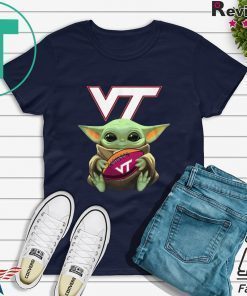 Baby Yoda Hug Virginia Tech Ball Logo shirt