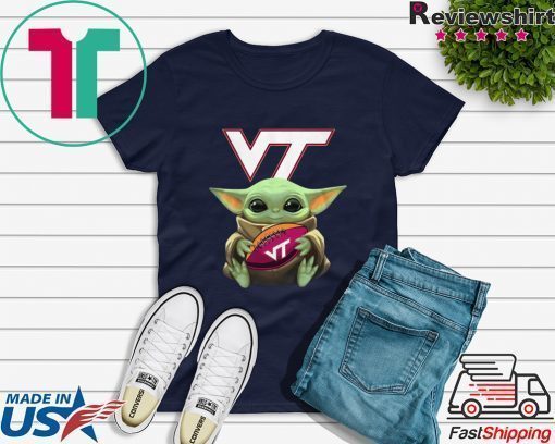 Baby Yoda Hug Virginia Tech Ball Logo shirt