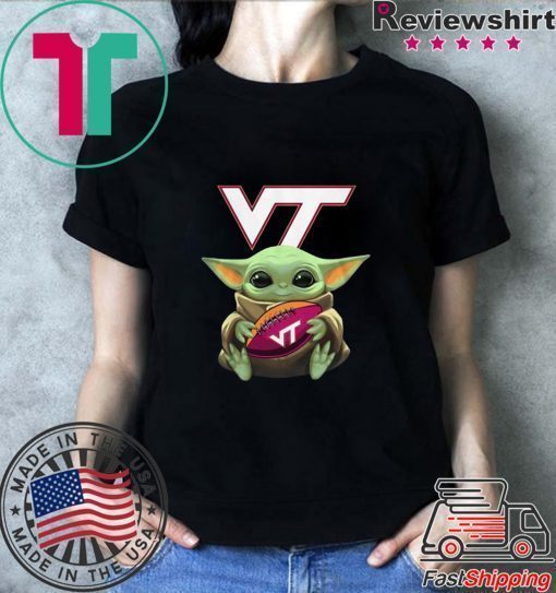 Baby Yoda Hug Virginia Tech Ball Logo shirt