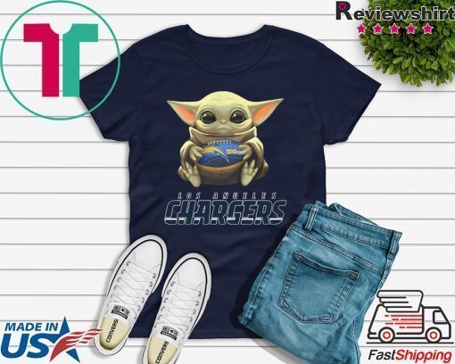 Baby Yoda Hugs Los Angeles Chargers Ball shirt