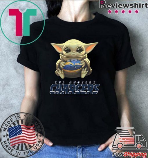 Baby Yoda Hugs Los Angeles Chargers Ball shirt