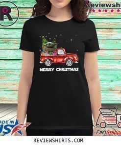 Baby Yoda Truck Merry Christmas 2020 T-Shirt