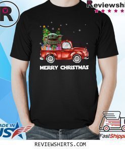 Baby Yoda Truck Merry Christmas 2020 T-Shirt