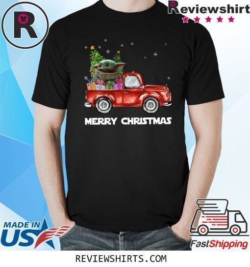 Baby Yoda Truck Merry Christmas 2020 T-Shirt