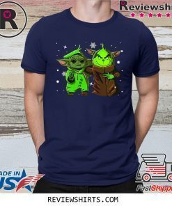 Baby Yoda and Baby Grinch Christmas Tee Shirt