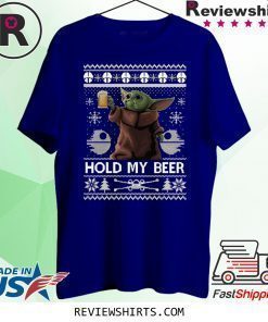 Baby Yoda hold my beer ugly christmas 2020 t-shirt