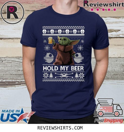 Baby Yoda hold my beer ugly christmas 2020 t-shirt