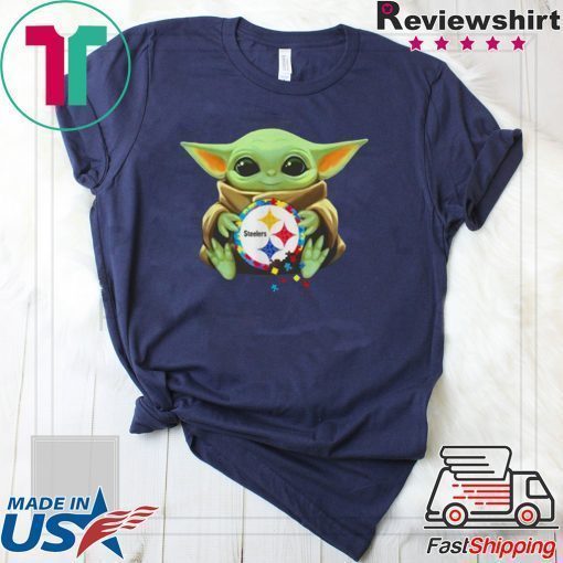 Baby Yoda hug Autism Pittsburgh Steelers shirt