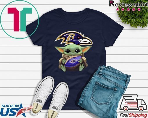 Baby Yoda hug Baltimore Ravens Tee Shirt