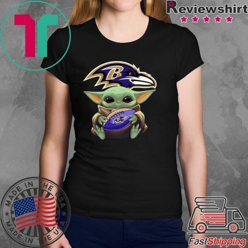 Baby Yoda hug Baltimore Ravens Tee Shirt