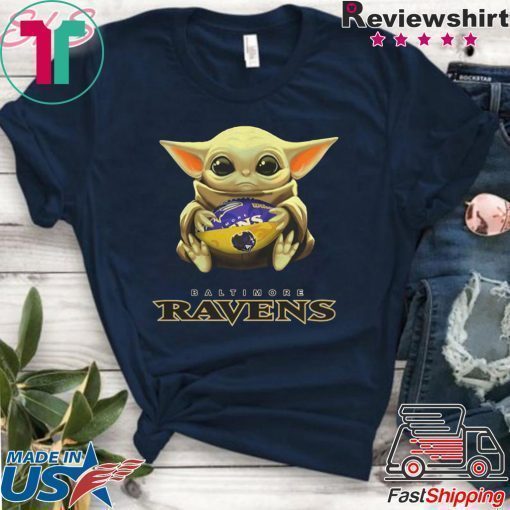 Baby Yoda hug Baltimore Ravens Unisex T-Shirt