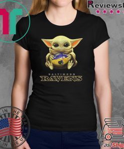 Baby Yoda hug Baltimore Ravens Unisex T-Shirt