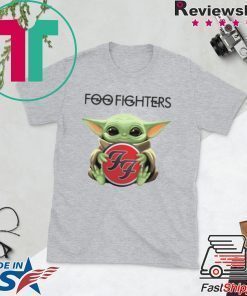 Baby Yoda hug Foo Fighters shirt