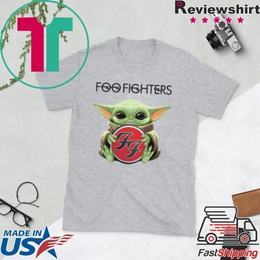 Baby Yoda hug Foo Fighters shirt