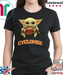 Baby Yoda hug Iowa State Cyclones shirt