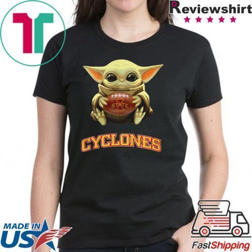 Baby Yoda hug Iowa State Cyclones shirt