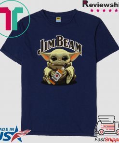 Baby Yoda hug Jim Beam Whiskey shirt