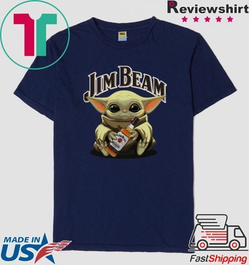 Baby Yoda hug Jim Beam Whiskey shirt