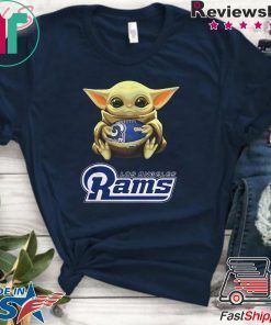 Baby Yoda hug Los Angeles Rams shirt