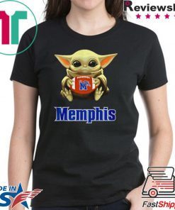 Baby Yoda hug Memphis Tigers shirt