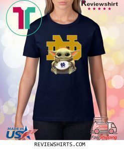 Baby Yoda Hug Notre Dame Fighting Irish Shirt