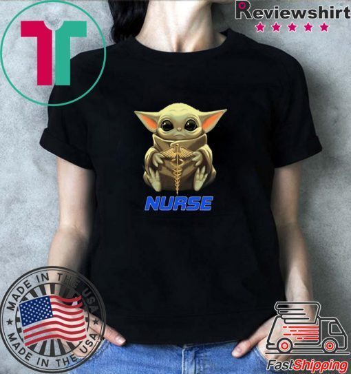 Baby Yoda hug Nurse symbol Medical Star Wars Mandalorian shirt