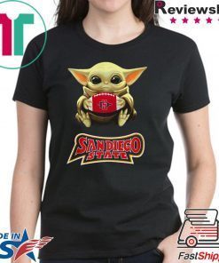 Baby Yoda hug San Diego State shirt