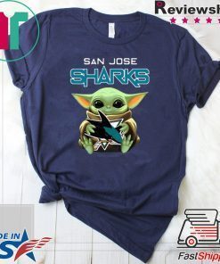 Baby Yoda hug San Jose Sharks Star Wars Mandalorian shirt