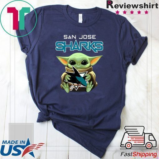 Baby Yoda hug San Jose Sharks Star Wars Mandalorian shirt