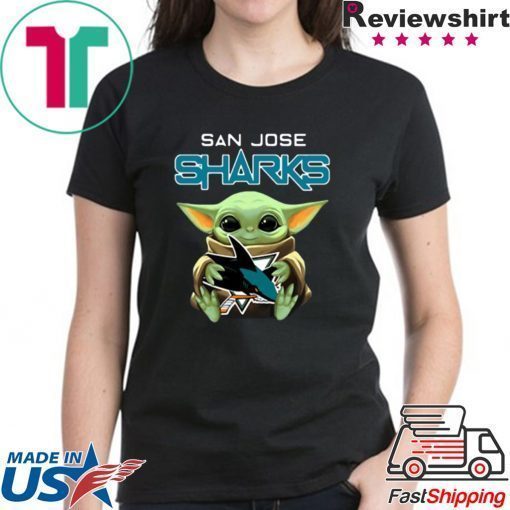 Baby Yoda hug San Jose Sharks Star Wars Mandalorian shirt