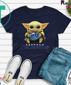 Baby Yoda hug Seattle Seahawks Tee Shirt