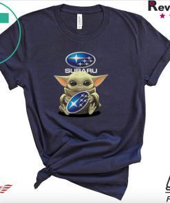 Baby Yoda hug Subaru logo Star Wars shirt