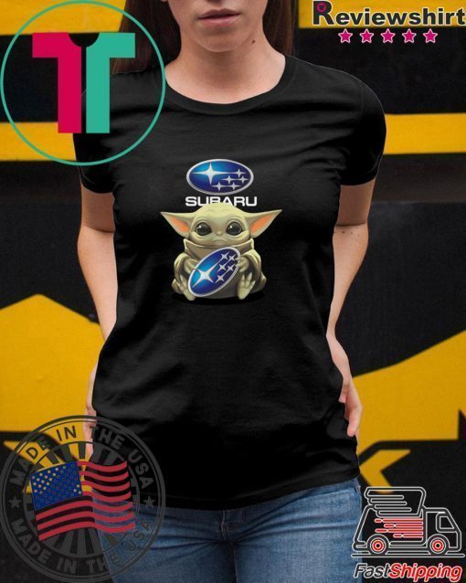 Baby Yoda hug Subaru logo Star Wars shirt