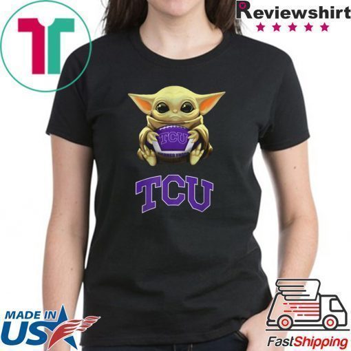 Baby Yoda hug TCU Horned Frogs shirt