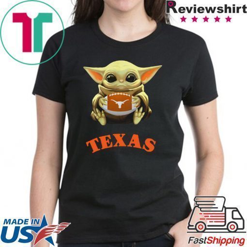 Baby Yoda hug Texas Longhorns shirt