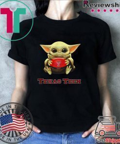 Baby Yoda hug Texas Tech shirt