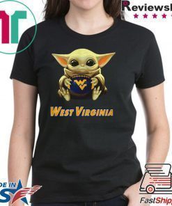 Baby Yoda hug West Virginia shirt