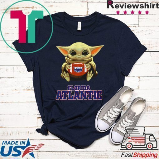 Baby Yoda hugging Florida Atlantic Owls shirt