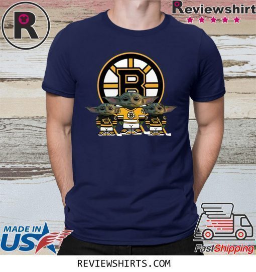 Boston Bruins Logo Baby Yoda T-Shirt