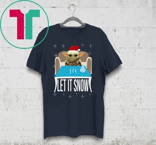 WALMART COCAINE SANTA BABY YODA LET IT SNOW SHIRT