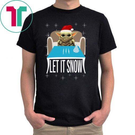 WALMART COCAINE SANTA BABY YODA LET IT SNOW SHIRT