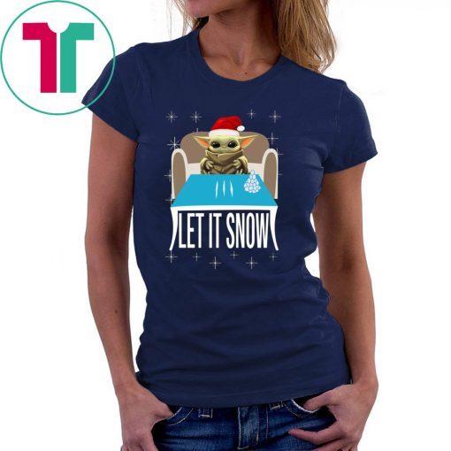 WALMART COCAINE SANTA BABY YODA LET IT SNOW SHIRT