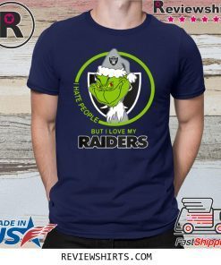 OAKLAND RAIDERS NFL CHRISTMAS GRINCH SANTA I HATE PEOPLE BUT I LOVE MY RAIDERS T-SHIRT