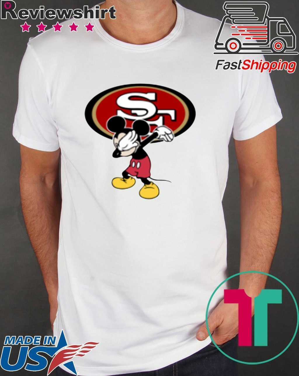 Disney x Junk Food x NFL Mickey Quarterback 49ers Tee